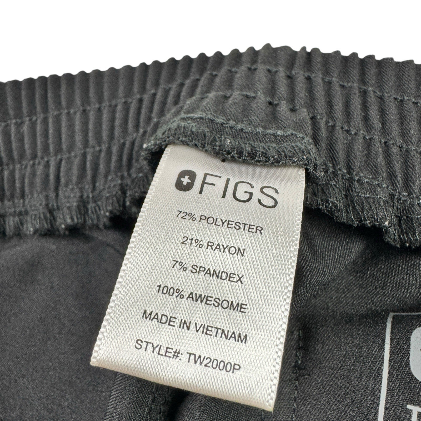 FIGS Black Technical Collection Elastic Drawstrin… - image 5