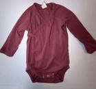 Kate Quinn 100% Organic Cotton Wrap Bodysuit Long Sleeve Purple 18-24M — photo 1