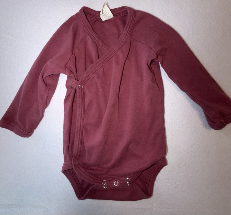 Kate Quinn 100% Organic Cotton Wrap Bodysuit Long Sleeve Purple 18-24M