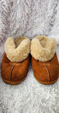 UGG Australia Scuffette Brown Suede Sheepskin Lined Slip-On Slippers US 9