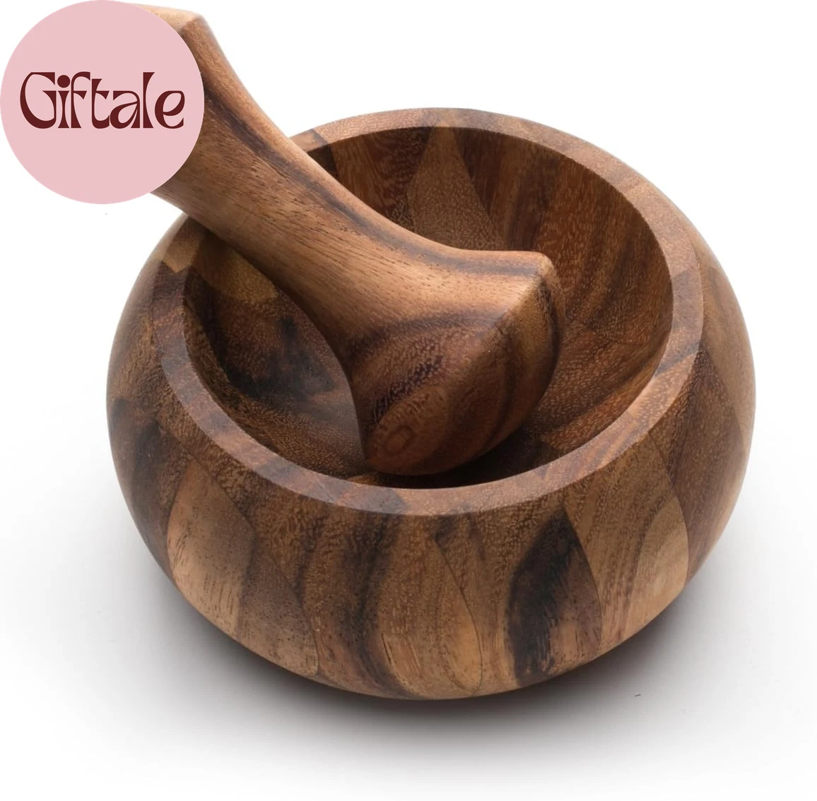 Olmec Mortar and Pestle, Acacia Wood