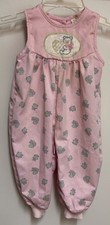 Vintage Cuties by Judy Pink Sleeveless Romper with Bears Baby Girl 12 Months