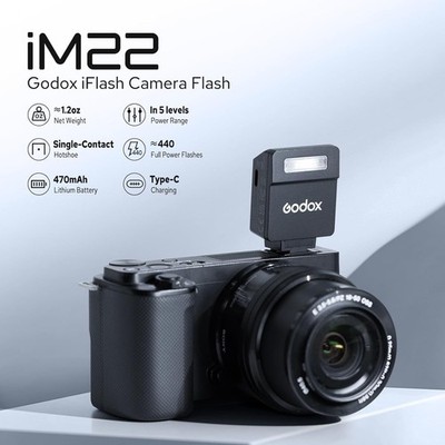 Godox iM22 Mini On-Camera Flash Light Speedlight for Canon Nikon Sony Olympus