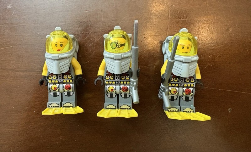 LEGO Atlantis Diver Minifigure Lot x3 w/ Diving Gear
