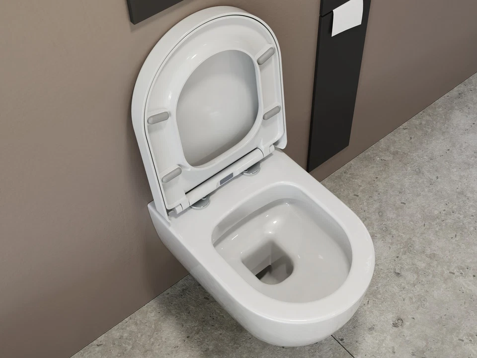 Spülrandlos Hänge Wand WC mit Softclose WC-Sitz Toilette Aqua Bagno Design 49cm - Bild 3 von 4