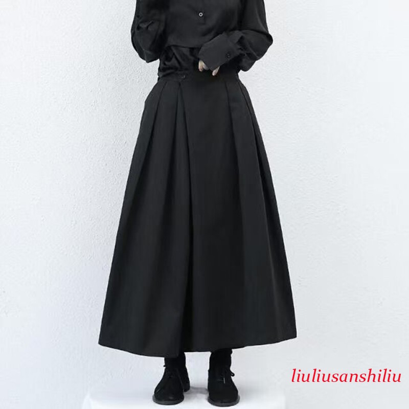 Japanese Gothic Baggy Wide Leg Pants Mens Womens Punk Loose Casual Trousers