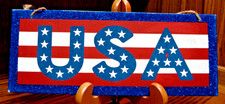 USA Glitter Wall Sign 4th of July Party Supply Decor Patriotic Americana   907