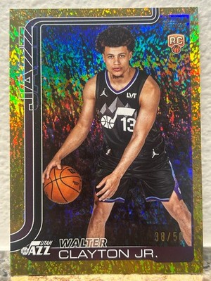 2025-26 Topps Flagship Walter Clayton Jr GOLD SPARKLE FOIL /50 ROOKIE RC #218