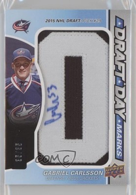 2017-18 SP Game Used Draft Day Marks Rookies 35/35 Gabriel Carlsson Auto 2bd