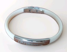 iRenew White Silicone Bracelet Balance Strength Endurance Stainless Steel Clasp