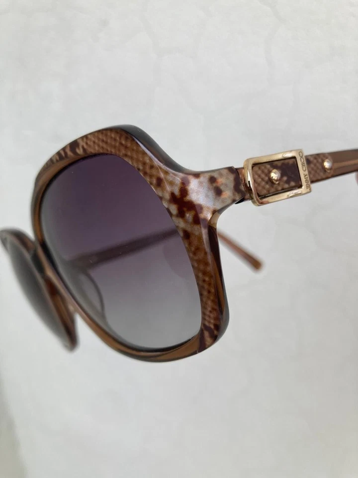 Gafas de sol Jimmy Choo para mujer LELA/S doradas serpiente marrón Foto 2 de 4