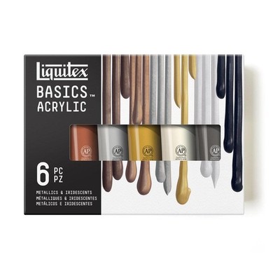 Liquitex Basics Acrylfarbe Metallic & irisierende Farben 6 x 118 ml Set