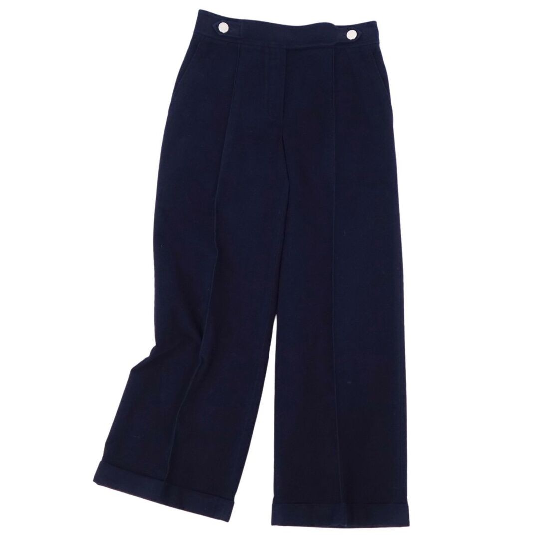 Hermes pants 23SS long wide serie button cotton bottoms women's 36 Used MOLO-0