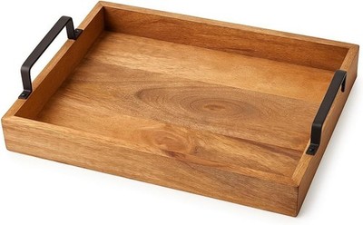 Holztabletts mit Griff Rechteck Serviertablett Frühstückstablett Dekor Tablett S,M&L