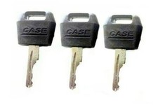 3Pcs Black Ignition Keys Replacement Key for Case IH Tractor Dozer Backhoe