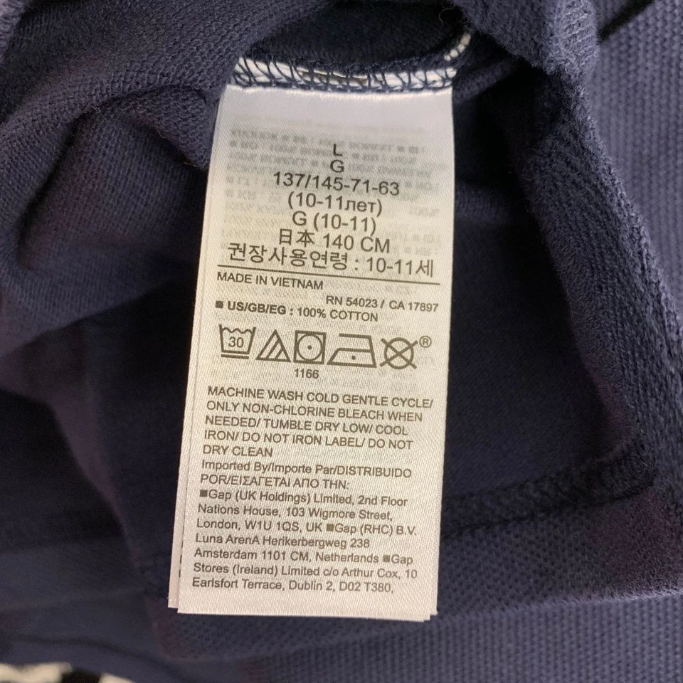 Polo uniforme de algodón orgánico GAP para niños talla L azul marino Foto 4 de 4