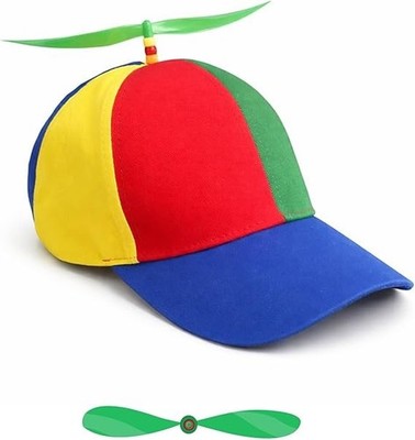 Colorful Helicopter Propeller Baseball Cap - Spinning Propeller Hat for Adults,