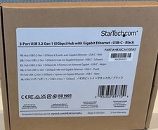 3 Port USB 3.2 Gen 1 5gbps hub with gigabit ethernet usb -c cable