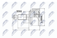 NTY Gelenksatz, Antriebswelle NPZ-HD-044 FüR Honda