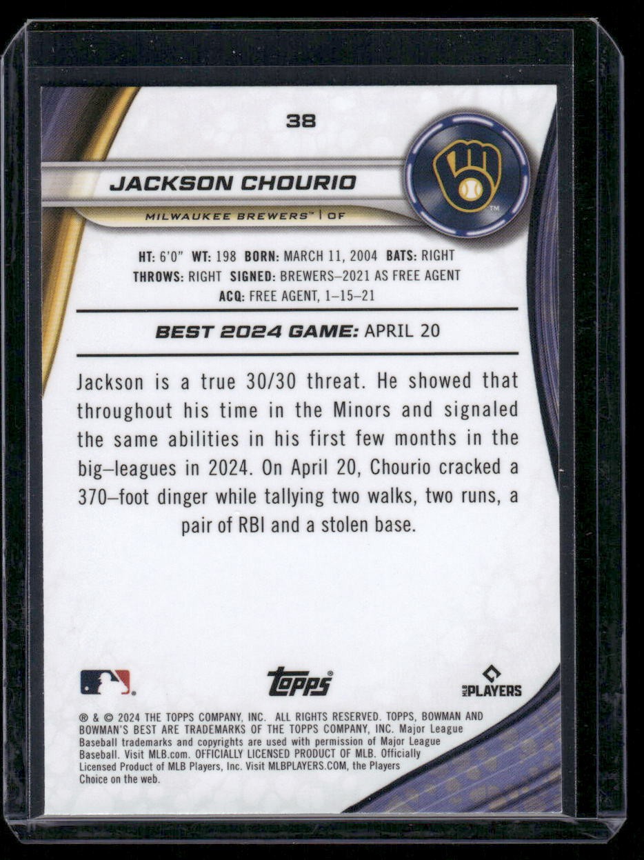 2024 Bowman's Best Jackson Chourio Mini Diamond Refractor /299