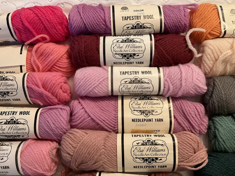 Elsa Williams Needlepoint Tapestry Yarn Lot of 18 Asst Color 100% Wool 40 yd M - Image 2 of 4