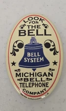 Michigan Bell Telephone Advertising Pocket Mirror Vintage Style