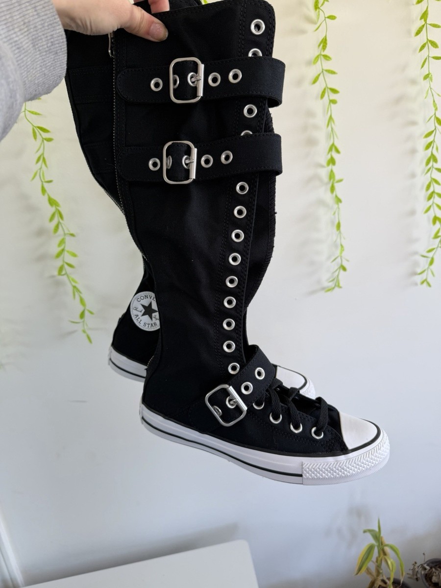 black chuck taylor all star xxhi buckle knee high converse Size
