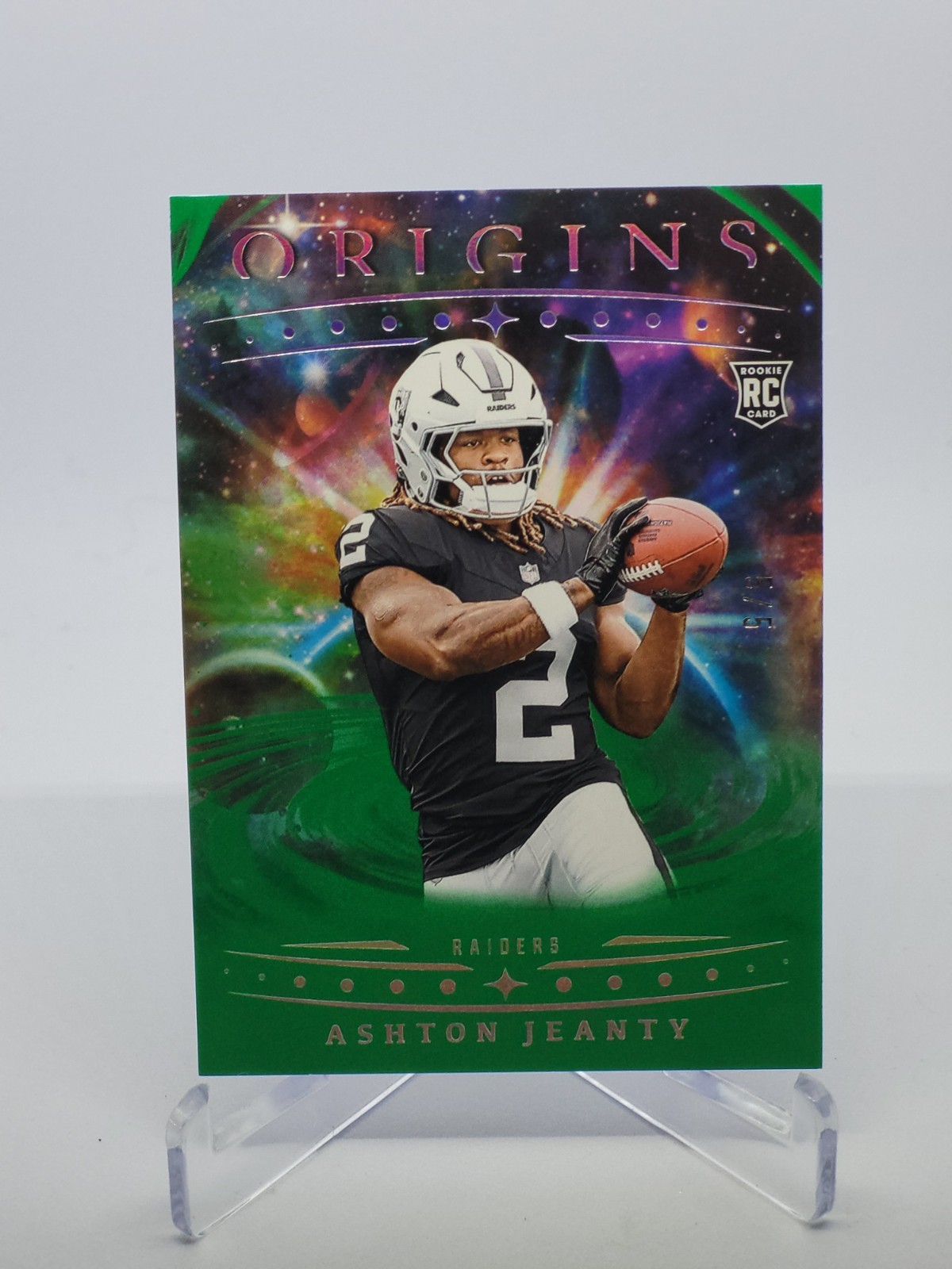 2025 Panini Origins - Rookies Ashton Jeanty #139 (RC) Green 5/5
