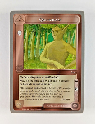 Quickbeam - Middle Earth CCG card (1998 ICE) MECCG Silver Grey Border Reprint
