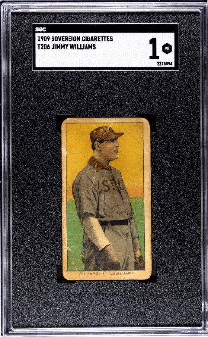 1909 T206 Jimmy Williams Sovereign Back SGC 1 Baseball Card