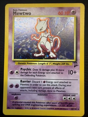 Mewtwo 10/130 Holo Rare Base Set 2 Pokemon Holo Lightly Played