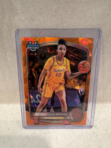 Topps Bowman Chrome U 2025 NCAA Basketball JuJu Watkins USC BCP-96 Orange SN