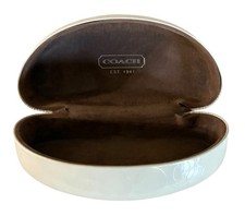 COACH Eyeglass / Sunglass Hard Clamshell Case White Signature C Logo