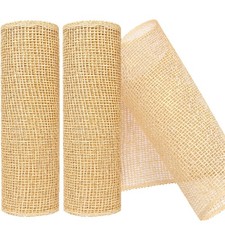 2 Pack 10" x 30' Deco Mesh Ribbon - Imitation Burlap for Wreaths  Crafts