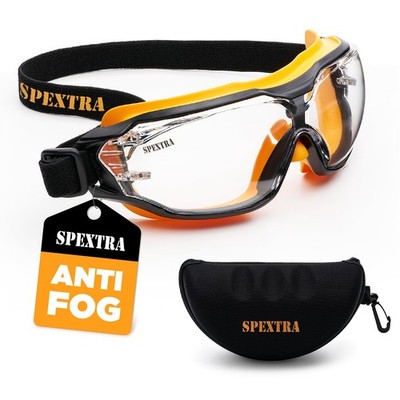Safety Goggles Anti-Fog Clear Lens, ANSI Z87.1 Impact Resistance and UV Prote...