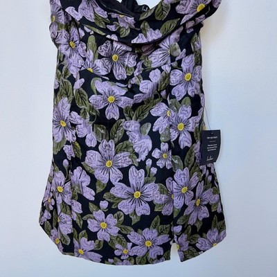 Lulus Floral Black and Purple Women's dress