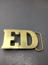 Vintage Solid Brass ED 40591 Belt Buckle Taiwan