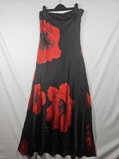 Francesca's Julia Strapless Floral Satin Maxi Dress, Size Small