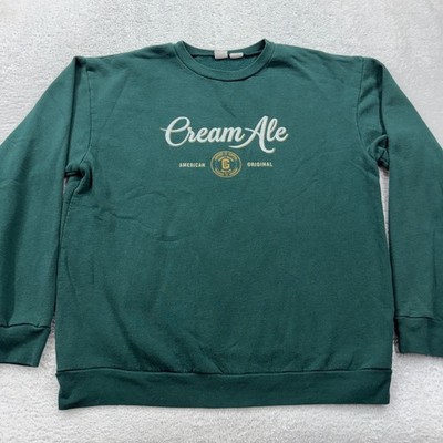 VTG American Apparel Cream Ale Graphic Sweatshirt Mens Forest Green USA Made XL