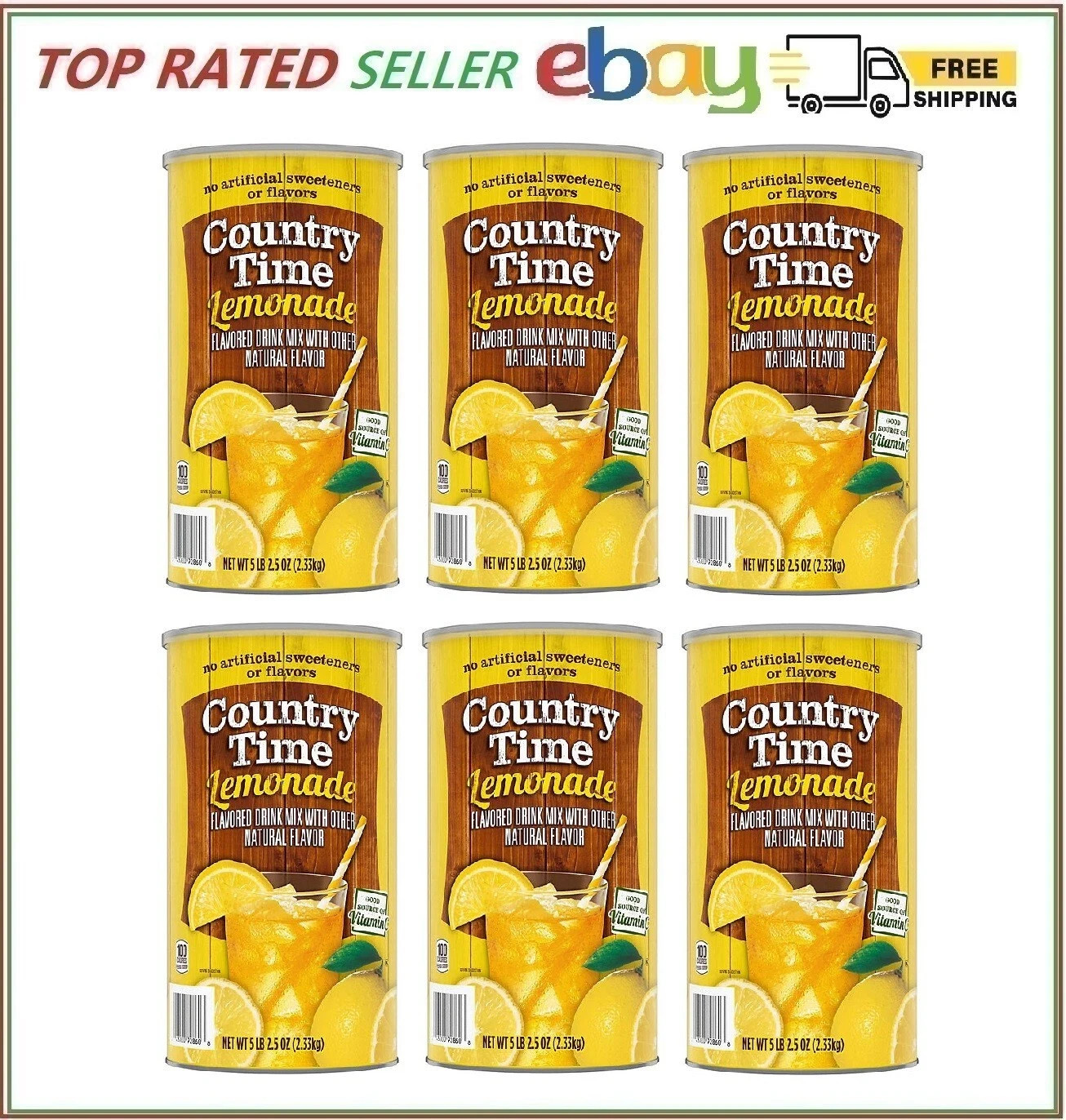 6 Pack - Country Time Powdered Lemonade Drink Mix 82.5 oz.