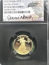 2022 W GOLD EAGLE G$10 NGC PF70 ULTRA CAMEO FIRST DAY ISSUE  NORRIS SIGN 10/10