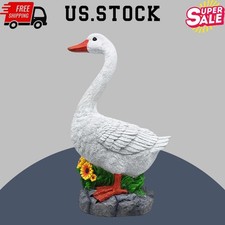 Joyful Porch Goose Statue Cygnus, 20" Resin Garden Lawn Décor, Indoor/Outdoor