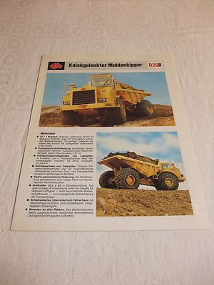 Werbung Oldtimer Datenblatt Prospekt Zeppelin Caterpillar DJB Muldenkipper D25B