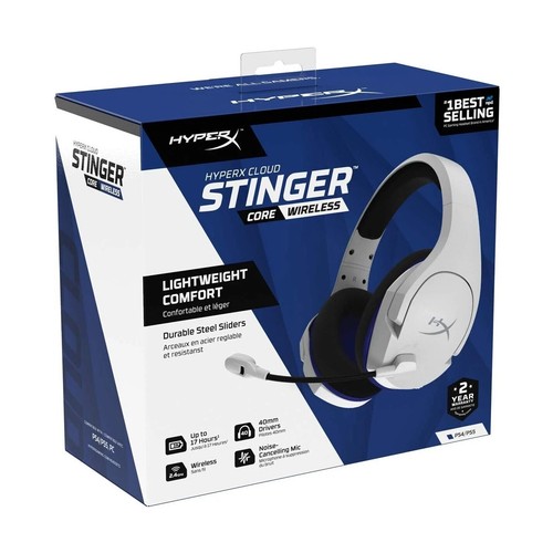 Wireless Gaming Headset - HyperX Cloud Stinger Core PS5/PS4/PC (White-Blue) - Picture 1 of 9