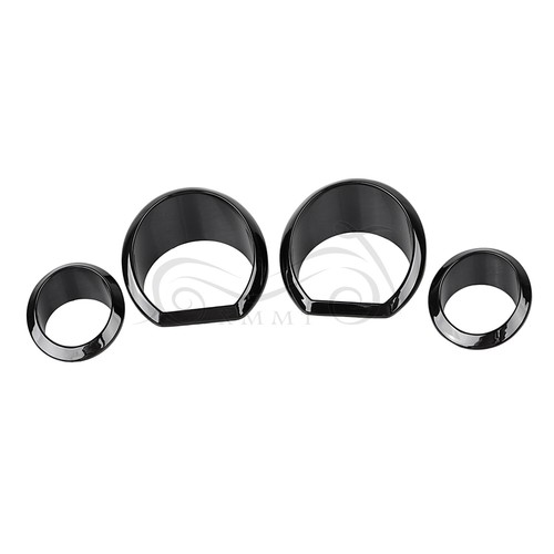 Black ABS Gauge Bezel Trim Ring Kit For Harley Electra Street Glide 2014-2023 - Picture 4 of 14