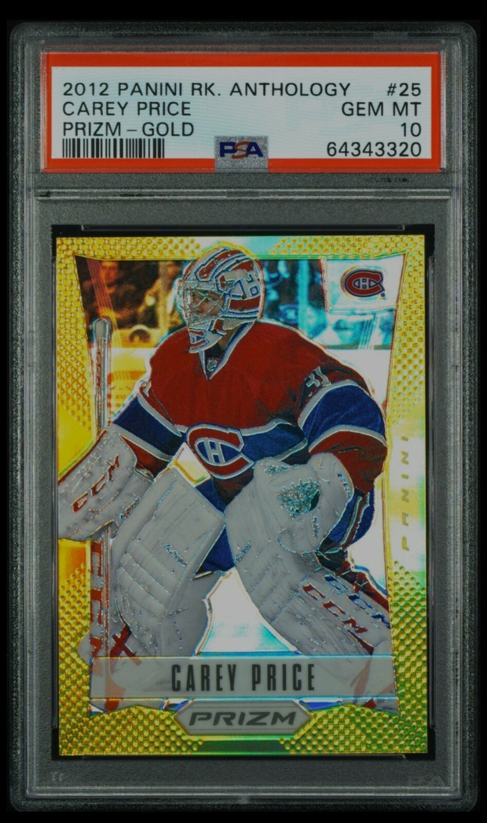 Carey Price 2012-13 Panini Rookie Anthology Prizm GOLD #/10 PSA 10 - Pop 1