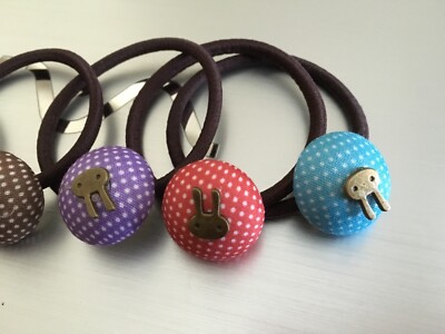 Lot Of 7 Cutie Rabbit Hair Rings Ties Accessories in Seven