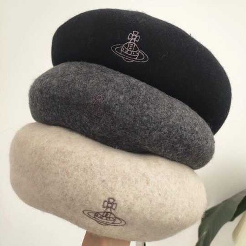 Vivienne Westwood Women Wool Beret Hat 