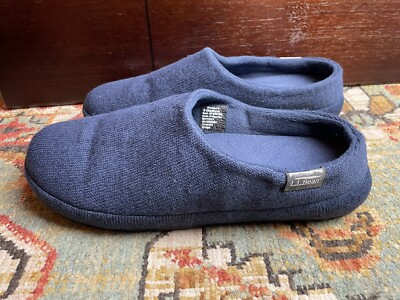 LL Bean Womens Blue Knit Slip On Round Toe Sweater Fleece