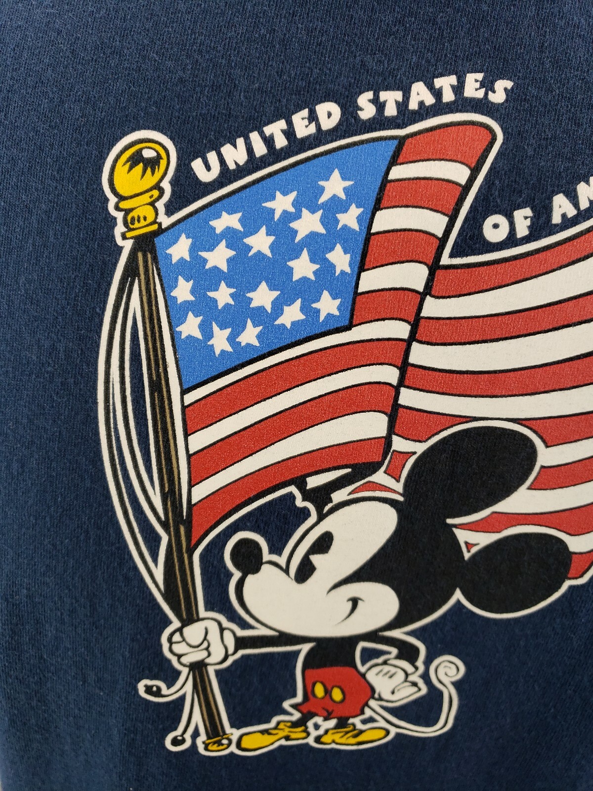 Vintage Mickey Mouse USA American Flag Shirt White Di… - Gem